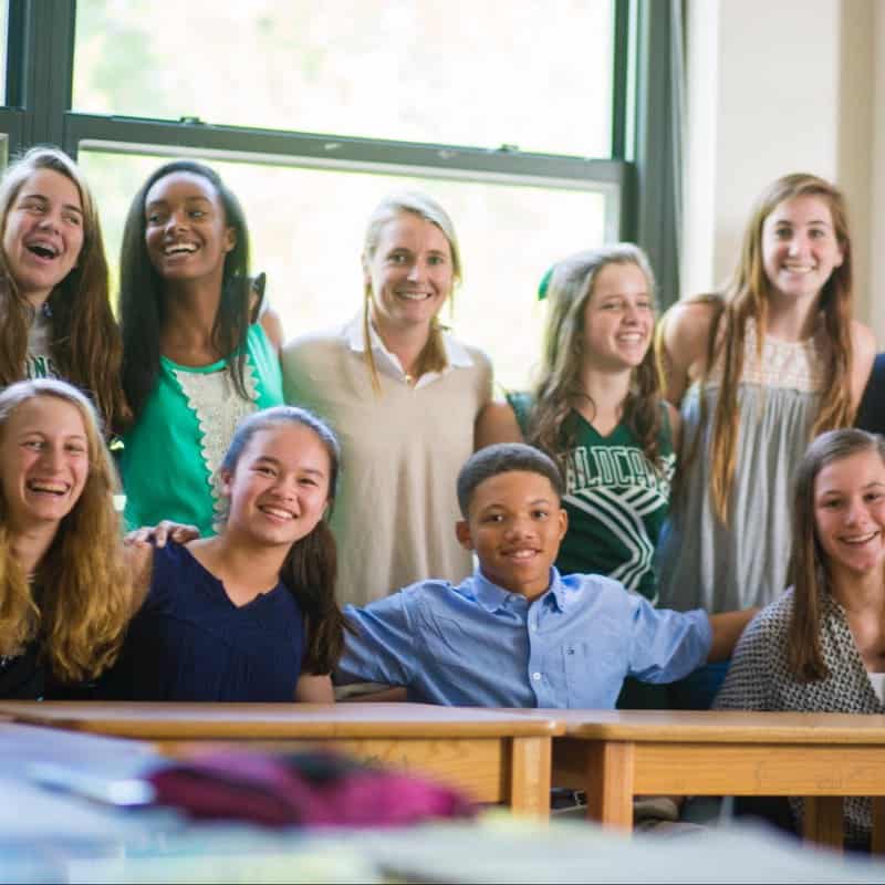 Group of students with teacher